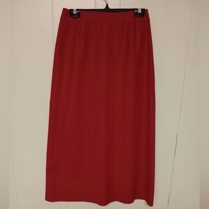 Womens VINTAGE Liz Claiborne wool blend long skirt womens sz 6 petite RED